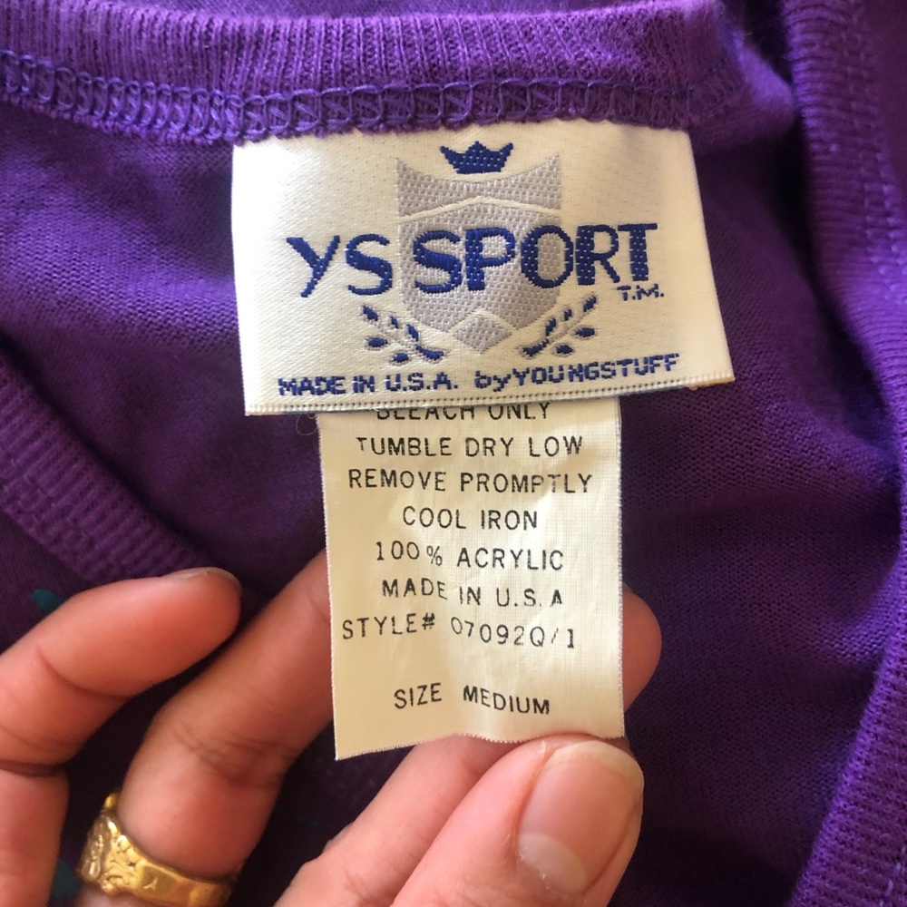 Vintage 1990s Funky Bright Floral Painted Shimmer Sweater by YS Sport - Picture 4 of 4